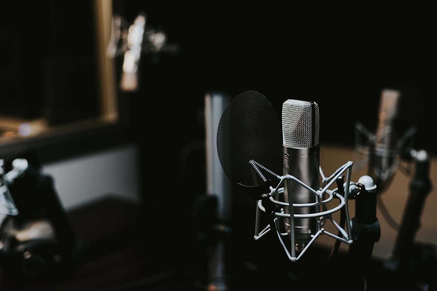 Studio microphone ready for a voice agent recording